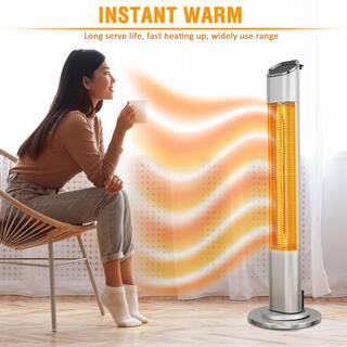 EdenBranch 1500-Watt Deluxe Freestanding Carbon Fiber Patio Heater with Remote 141014