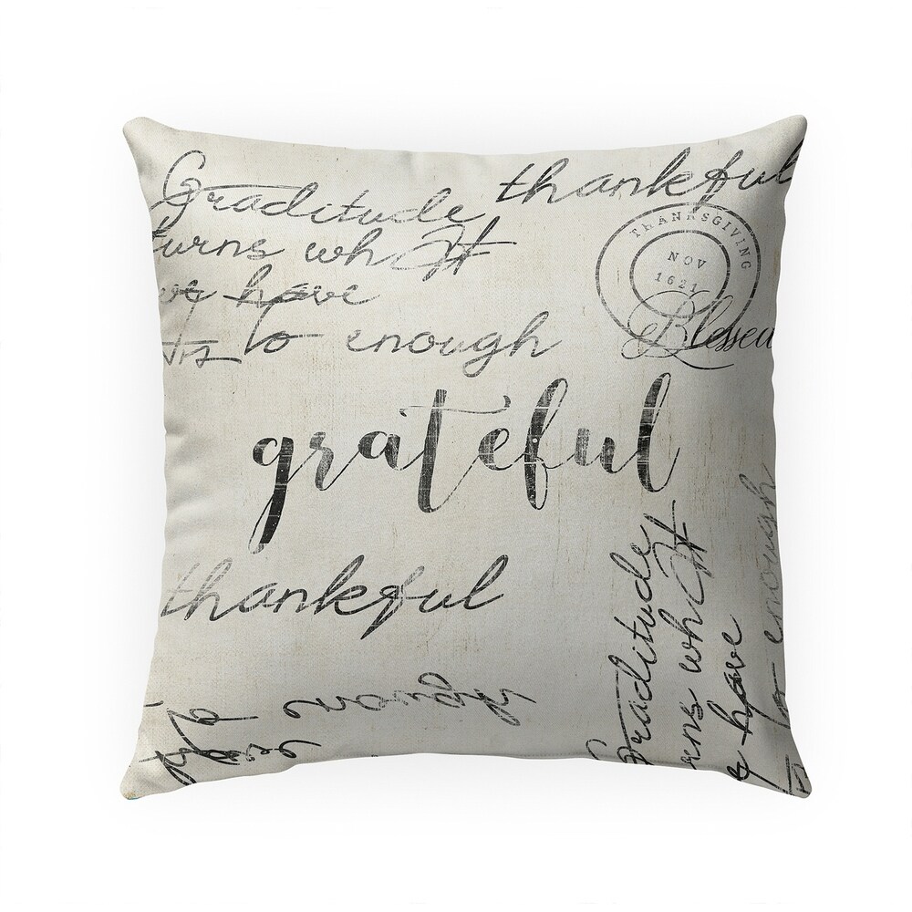 THANKFUL IndoorOutdoor Pillow By Kavka Designs   18X18