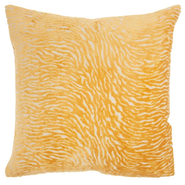 Oversize Luminescence Metallic Zebra Square Throw Pillow Yellow Mina Victory