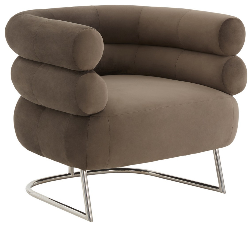 Safavieh Couture Jacobson Modern Accent Chair Dark Brown/Silver   Contemporary   Armchairs And Accent Chairs   by Safavieh  Houzz