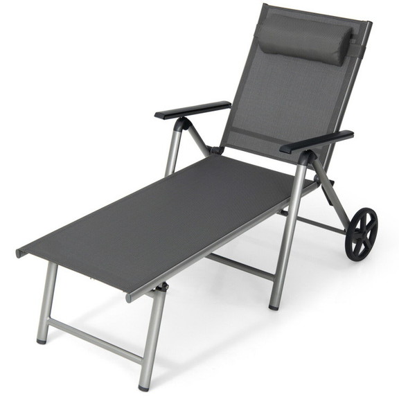 Costway 72450813 Adjustable Patio Folding Chaise L...