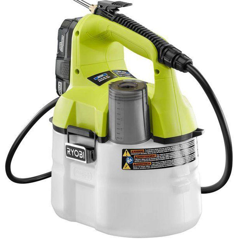 RYOBI ONE+ 18V Cordless Battery 1 Gal. Chemical Sprayer with Extra Accessory Tank 1.3 Ah Battery and Charger P2810-1GAL