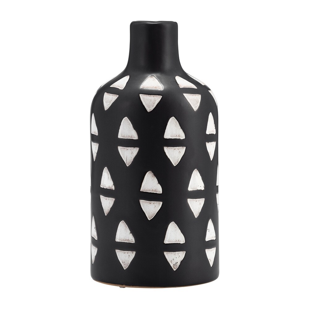 Black and White Decorative Ceramic Vase Contemporary 10\