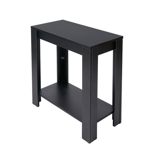 Narrow End Table with Shelf