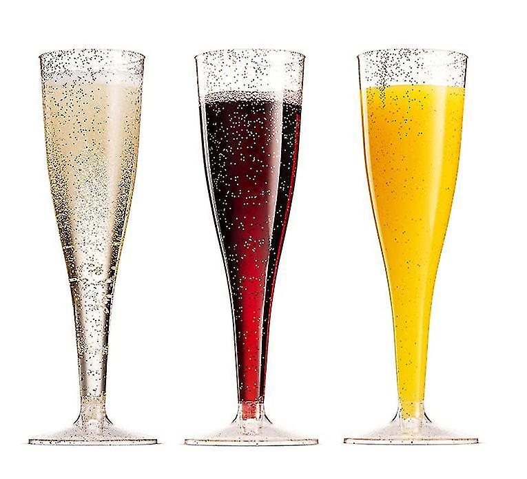 Plastic Champagne Flutes， Stackable Flutes For Party， Wedding， Birthday， Anniversary， 3pcs