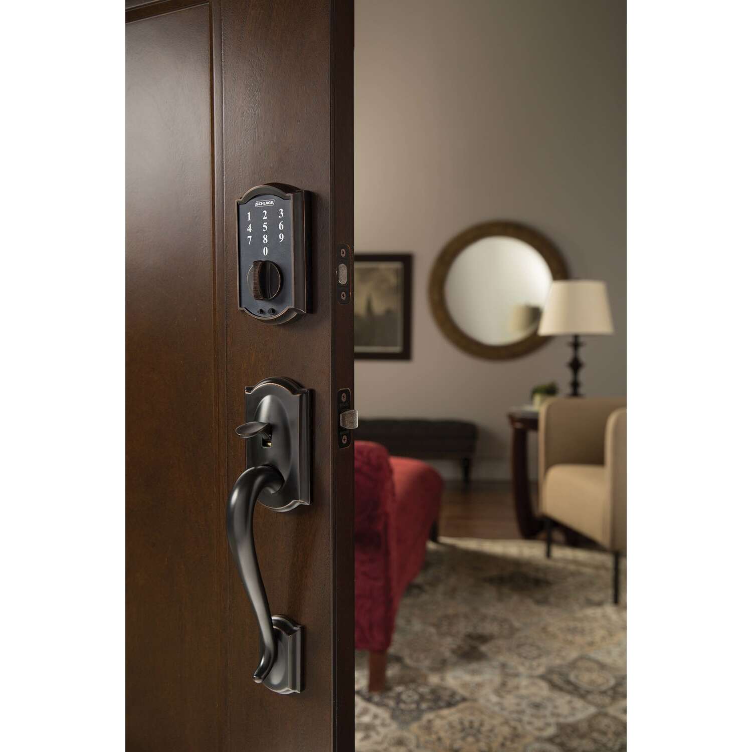 Schlage Aged Bronze Steel Touchscreen Deadbolt