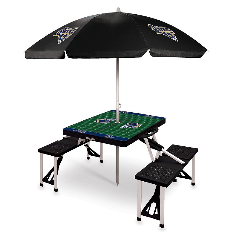 Picnic Time Los Angeles Rams Portable Table with Umbrella