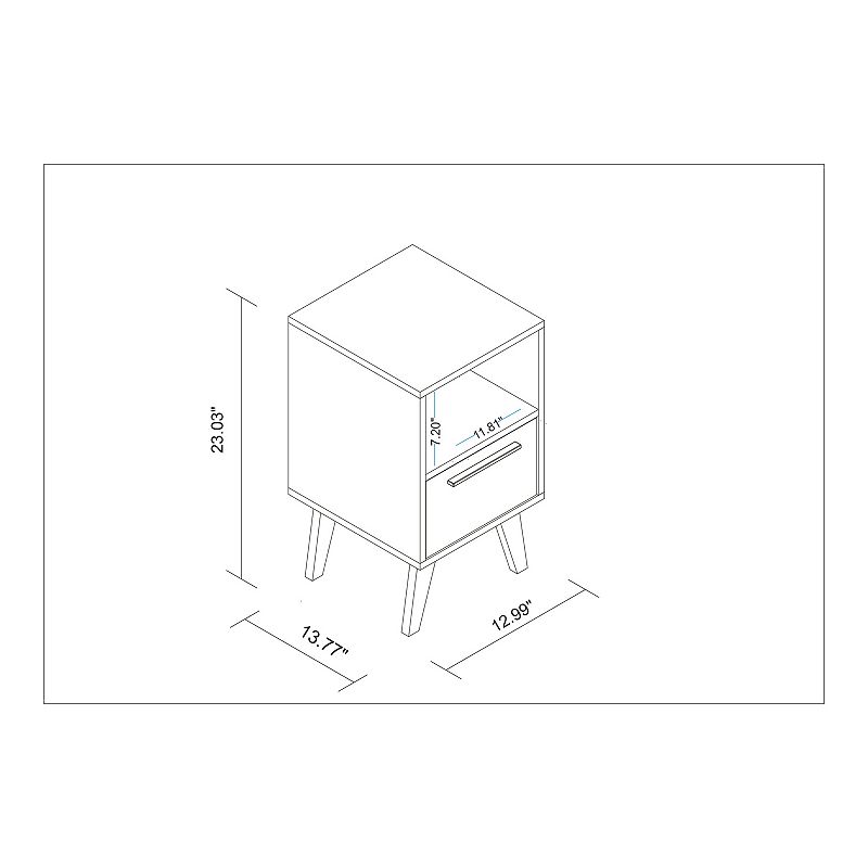 Manhattan Comfort Amsterdam 1-Shelf Nightstand