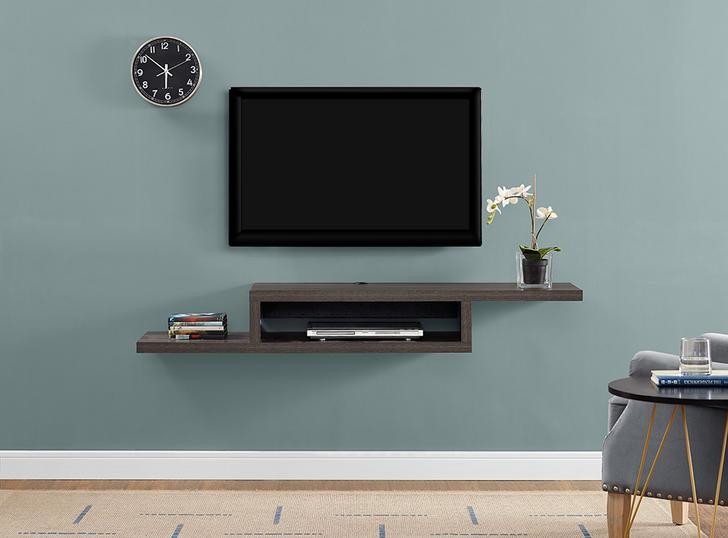 Asymmetrical Wall Mounted TV Console Entertainment Center Wall Decor 60 inch   Transitional   Entertainment Centers And Tv Stands   by Martin Furniture  Houzz