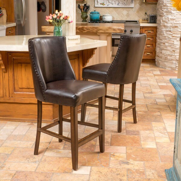 Harman 27-inch Bonded Leather Counter Stool (Set of 2) by Christopher Knight Home