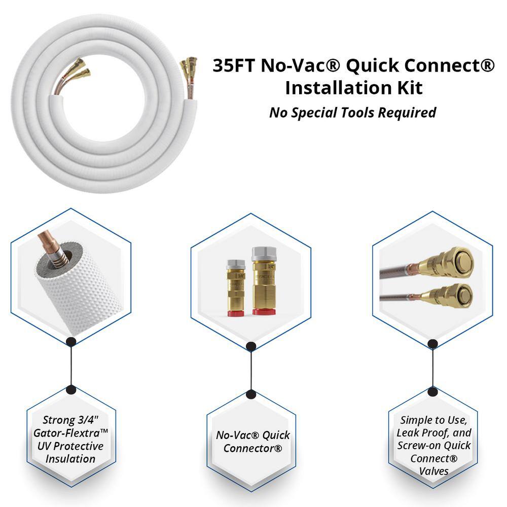 MRCOOL DIY Universal 4 Ton 48000 BTU 18 SEER Split System Heat Pump with 25 ft. NoVac Install Kit and 20kW HeatKit 208230V MDHP1848NK25H20