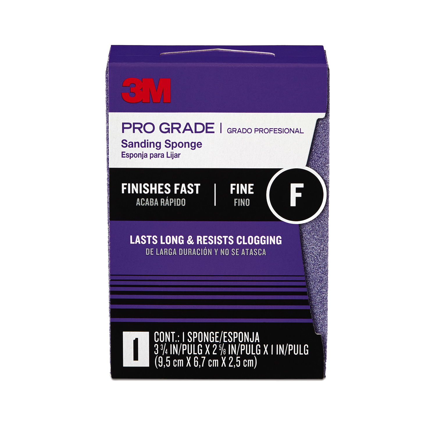 3M Pro Grade Precision 3-3/4 in. L X 2-5/8 in. W X 1 in. 100 Grit Fine Block Sanding Sponge