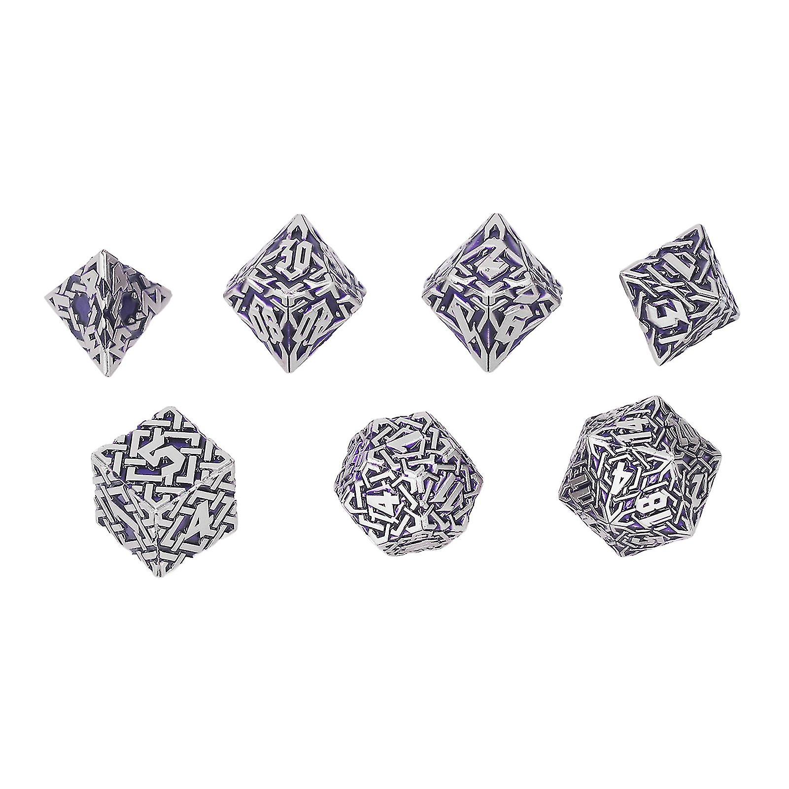 7pcs Funny Polyhedral Dice Adult Holiday Party Tabletop Game Metal Dice Props for Role Playing Game