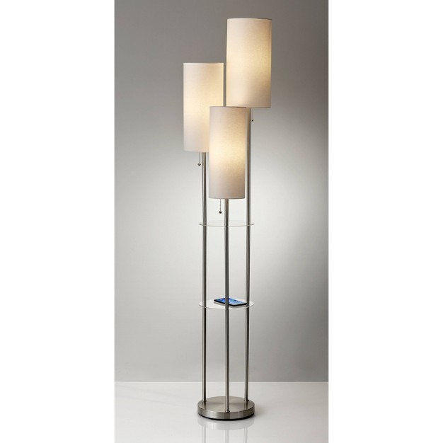 Trio Floor Lamp Silver Adesso