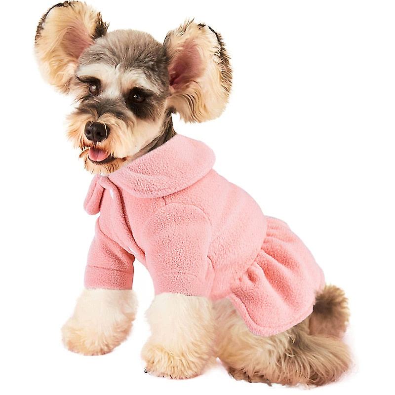 Cute warm dog fleece dress