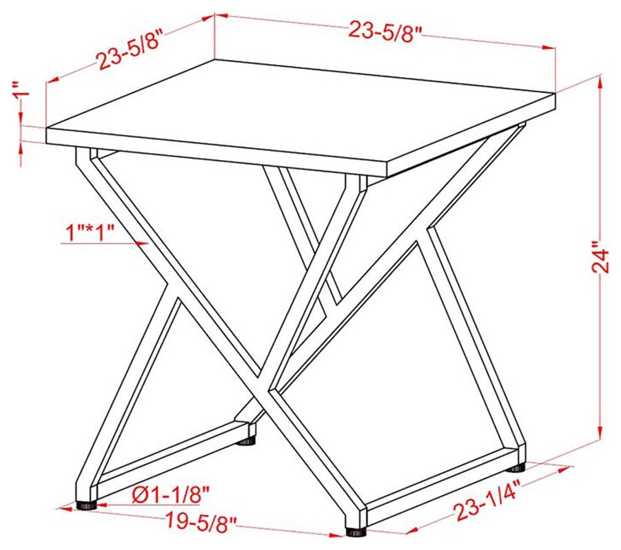 Home Square Mergo Wood Square End Table in Chrome and White   Set of 2   Contemporary   Side Tables And End Tables   by Homesquare  Houzz