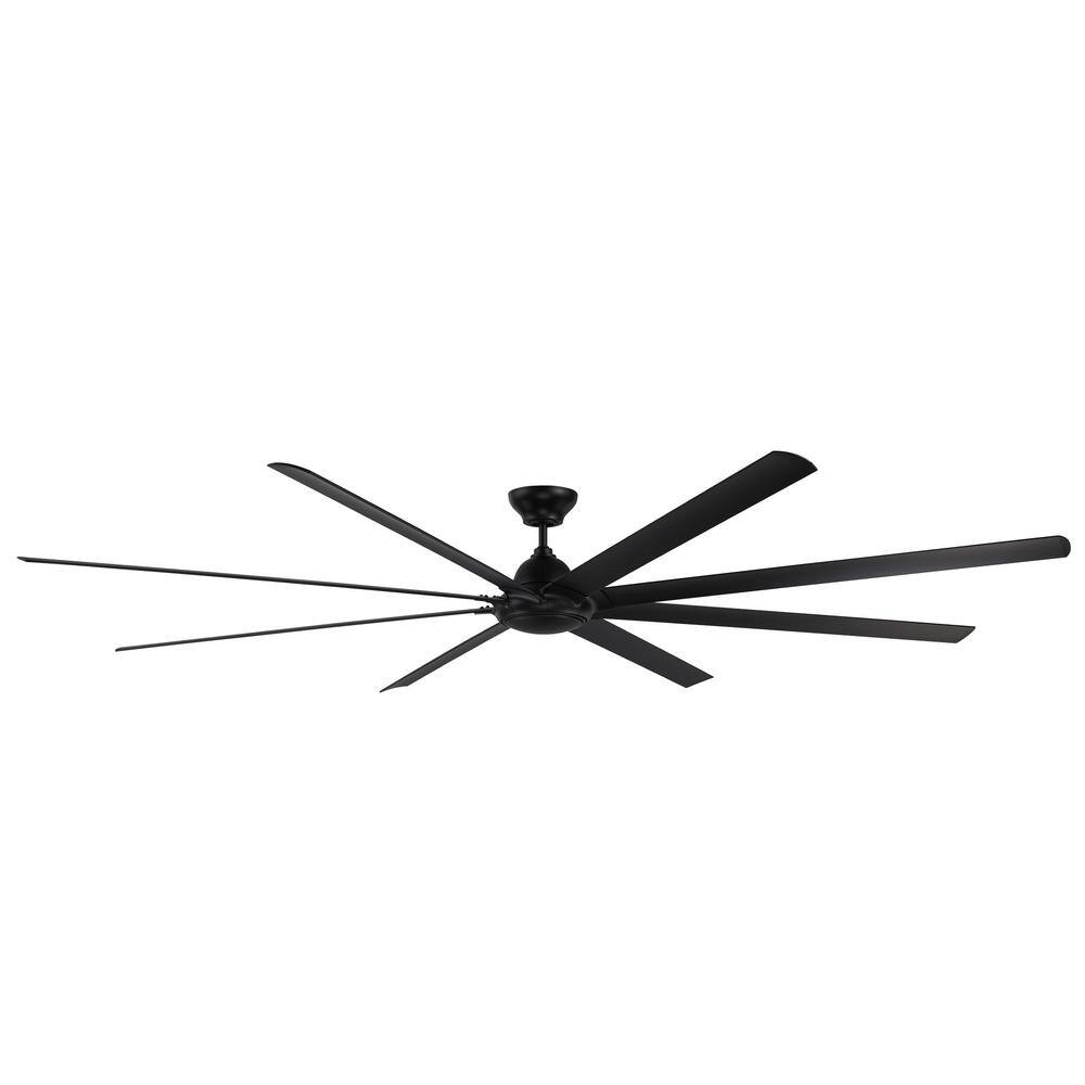 Modern Forms Hydra 120 in. 3000K Integrated LED IndoorOutdoor Matte Black Smart Ceiling Fan with Light Kit and Wall Control FR-W1805-120L-MB