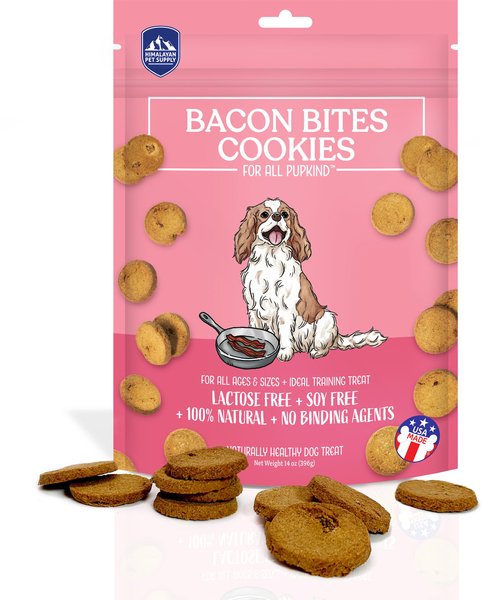 Himalayan Pet Supply Grain-Free Bacon Bits Cookies Crunchy Dog Treats， 14-oz bag