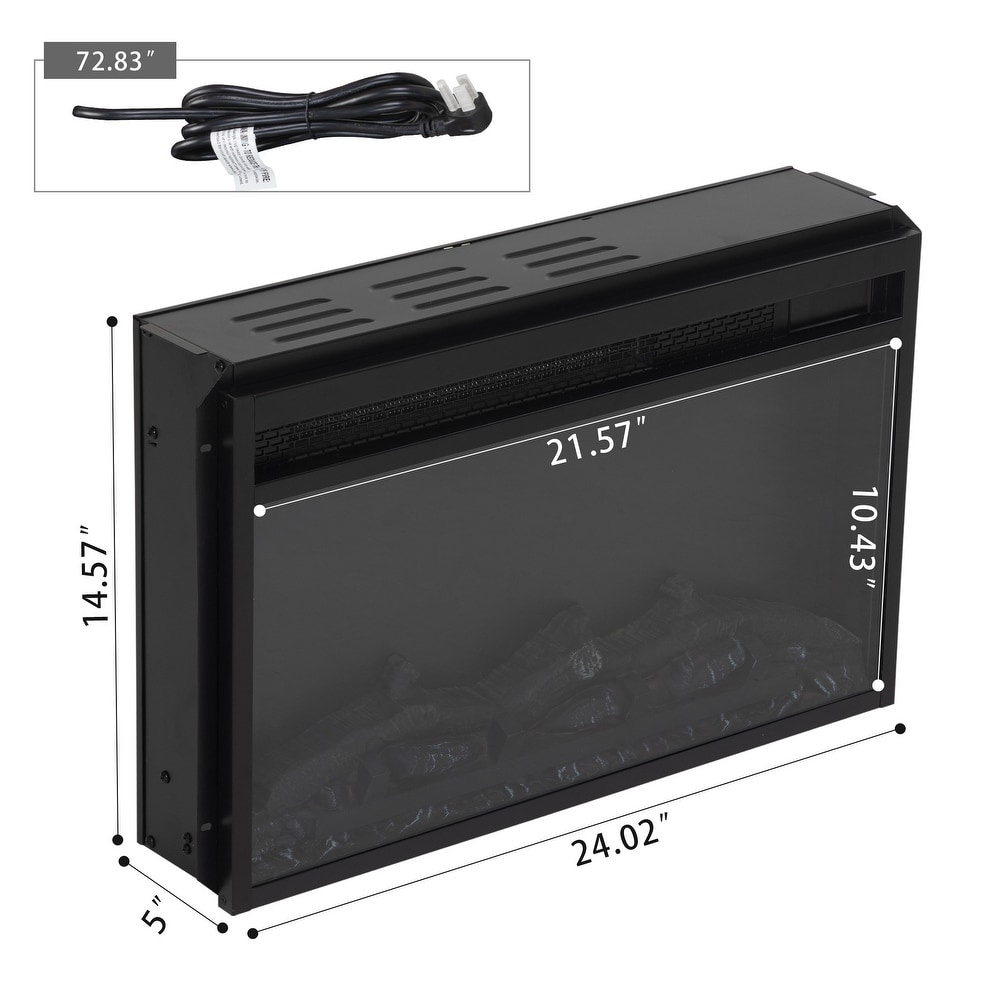 23 inch Electric Fireplace with Remote   Black