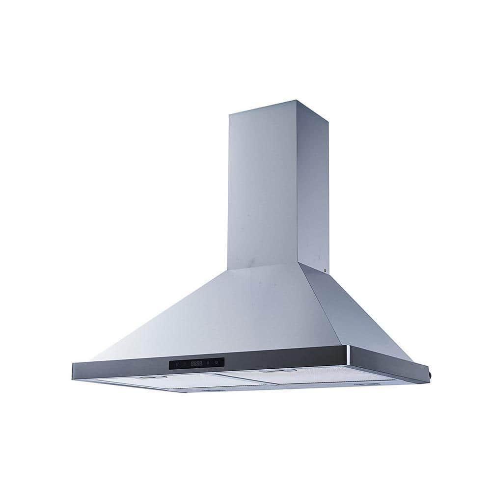 Winflo 30 in 475 CFM Convertible Wall Mount Range Hood in Stainless Steel with Mesh Filters and Touch Sensor Control