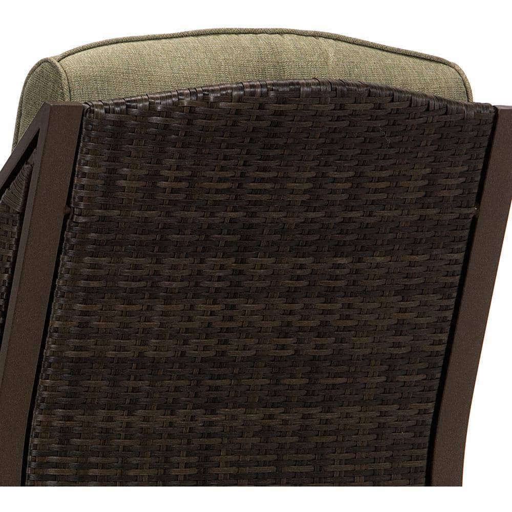 Hanover Ventura Reclining Wicker Outdoor Lounge Chair with Vintage Meadow Cushion