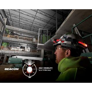 MW 600 Lumens LED REDLITHIUM USB 360-Degree Visibility Hard Hat Headlamp with Extra USB 3.0 Ah Battery 2116-21-48-11-2131