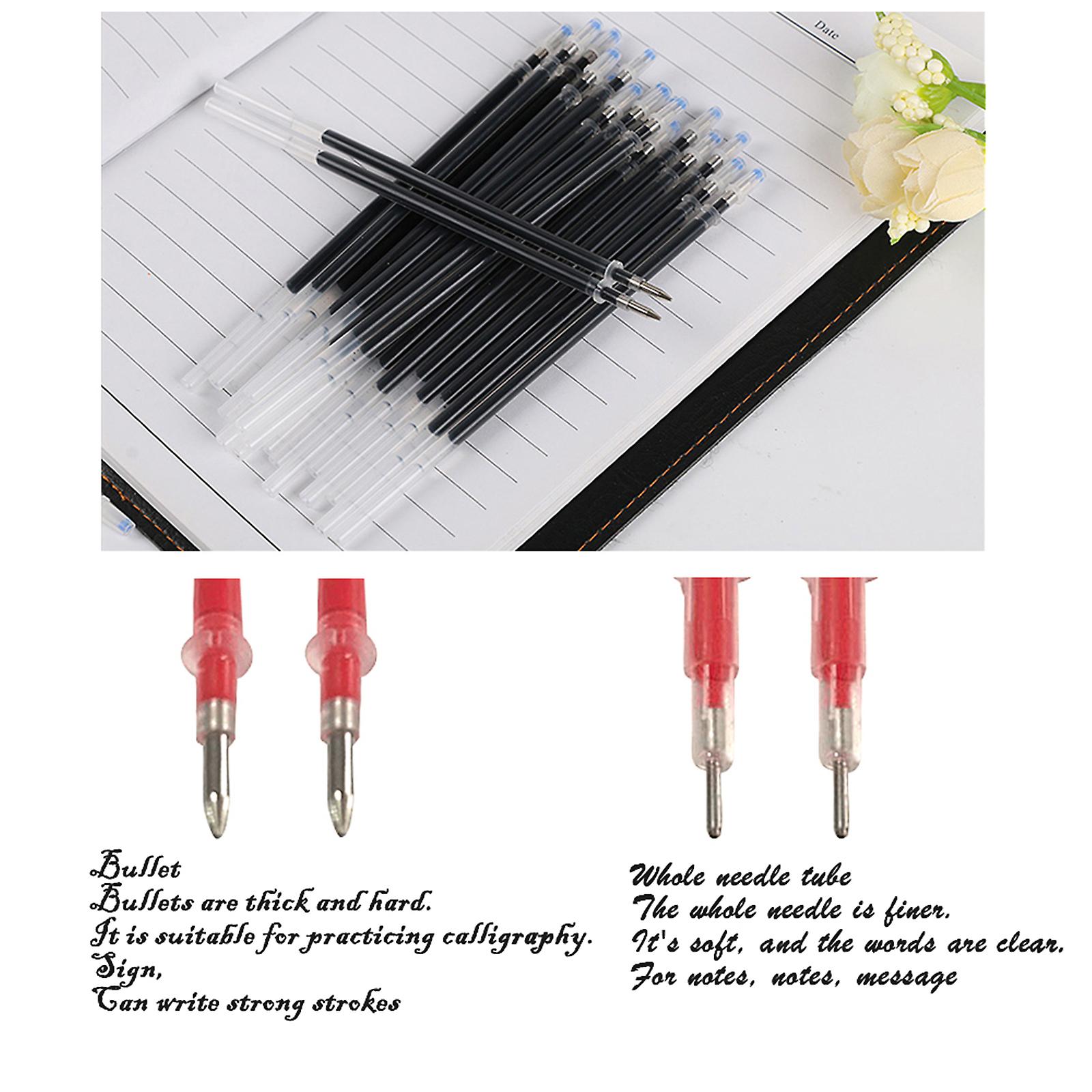 6pcs School Office Full Needle Neutral Pen Refills Black Gel Pen Refill Replacement Black 6pcs