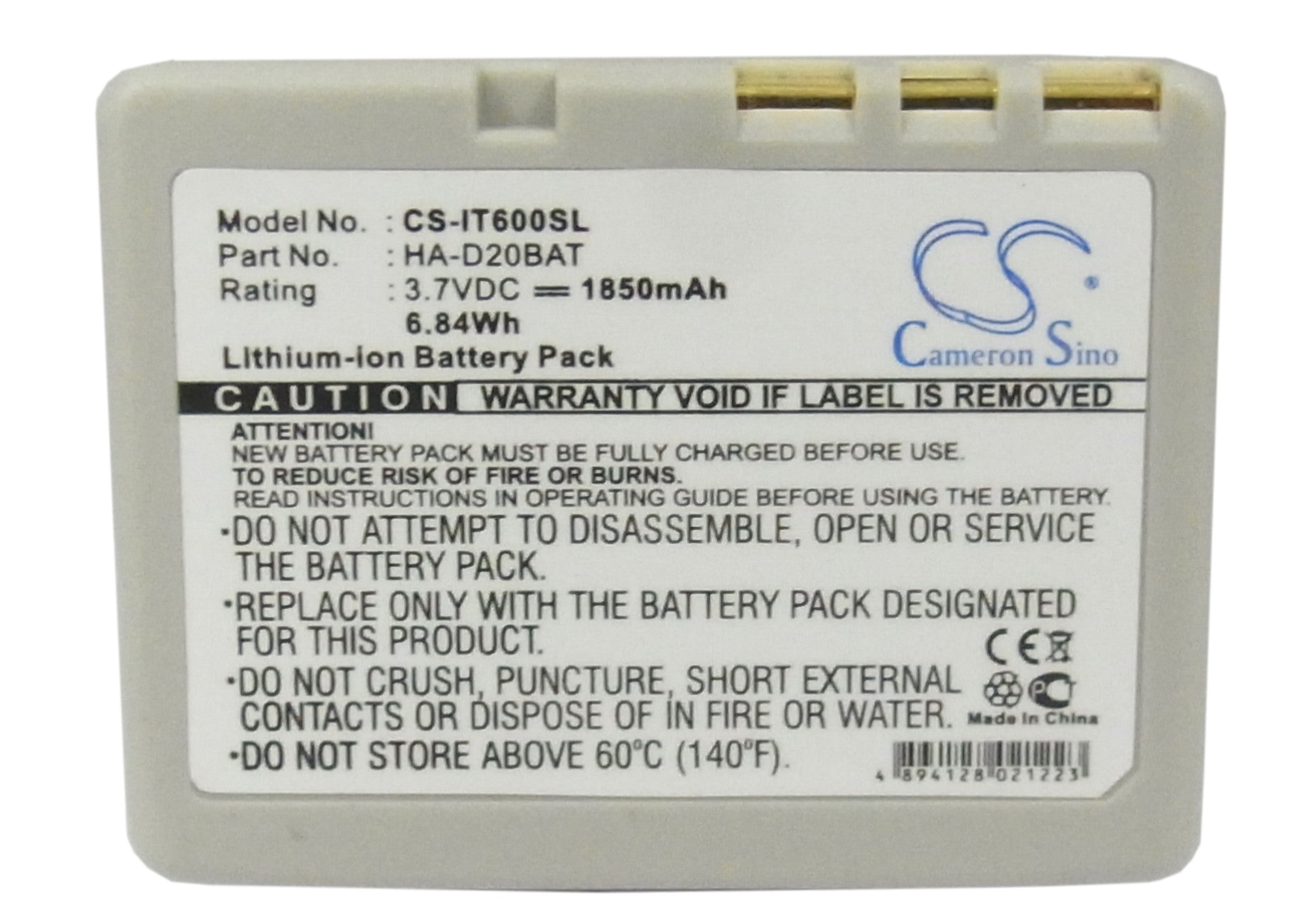 Casio IT300 IT600 IT800 IT800RGC65D I 1850mAh Replacement Battery BatteryClerkcom Barcode