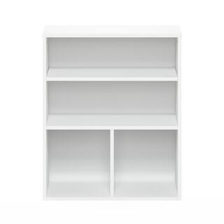 Furinno Pasir 28.15 in. White 3-Shelf Etagere Bookcase with Adjustable Shelves 20122WH