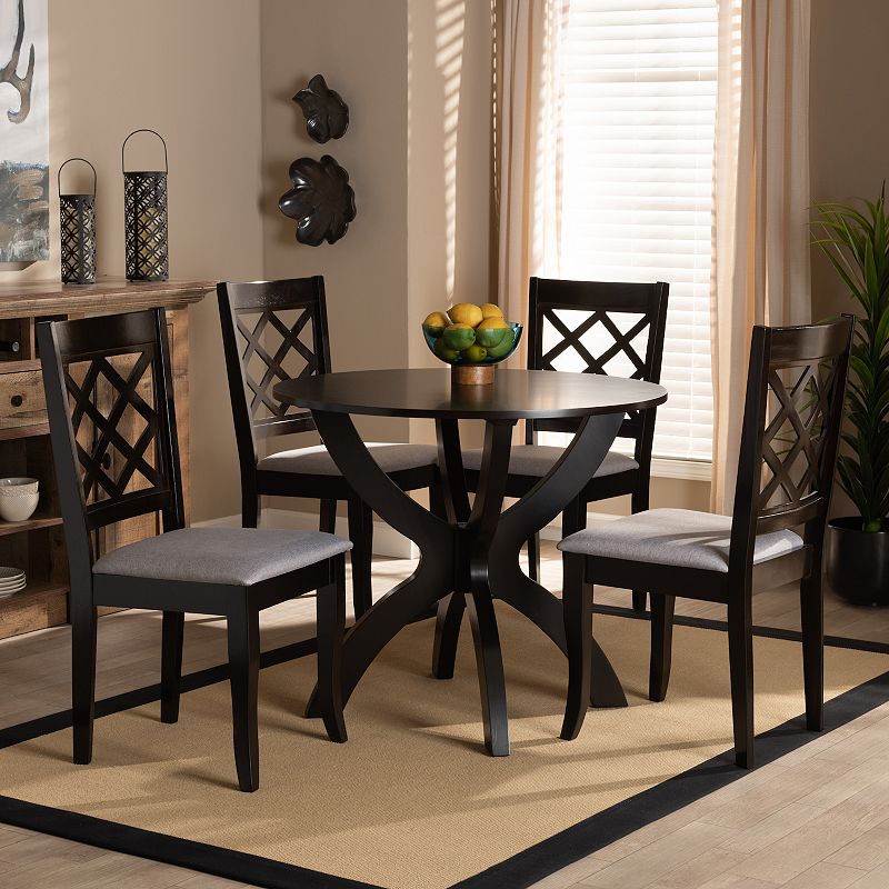 Baxton Studio Savina Gray 5-Piece Dining Set