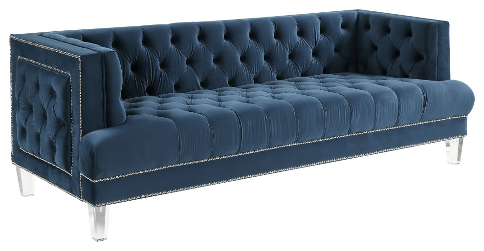 Ansario Sofa  Blue Velvet   Contemporary   Sofas   by Acme Furniture  Houzz