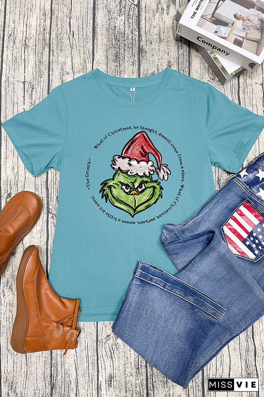 Grinch Christmas Graphic Tee Short Sleeves Wholesale