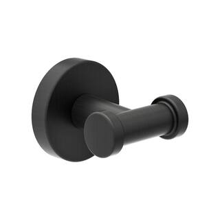 Symmons Dia Wall-Mounted Bathroom Double Robe Hook in Matte Black 353DRH-MB