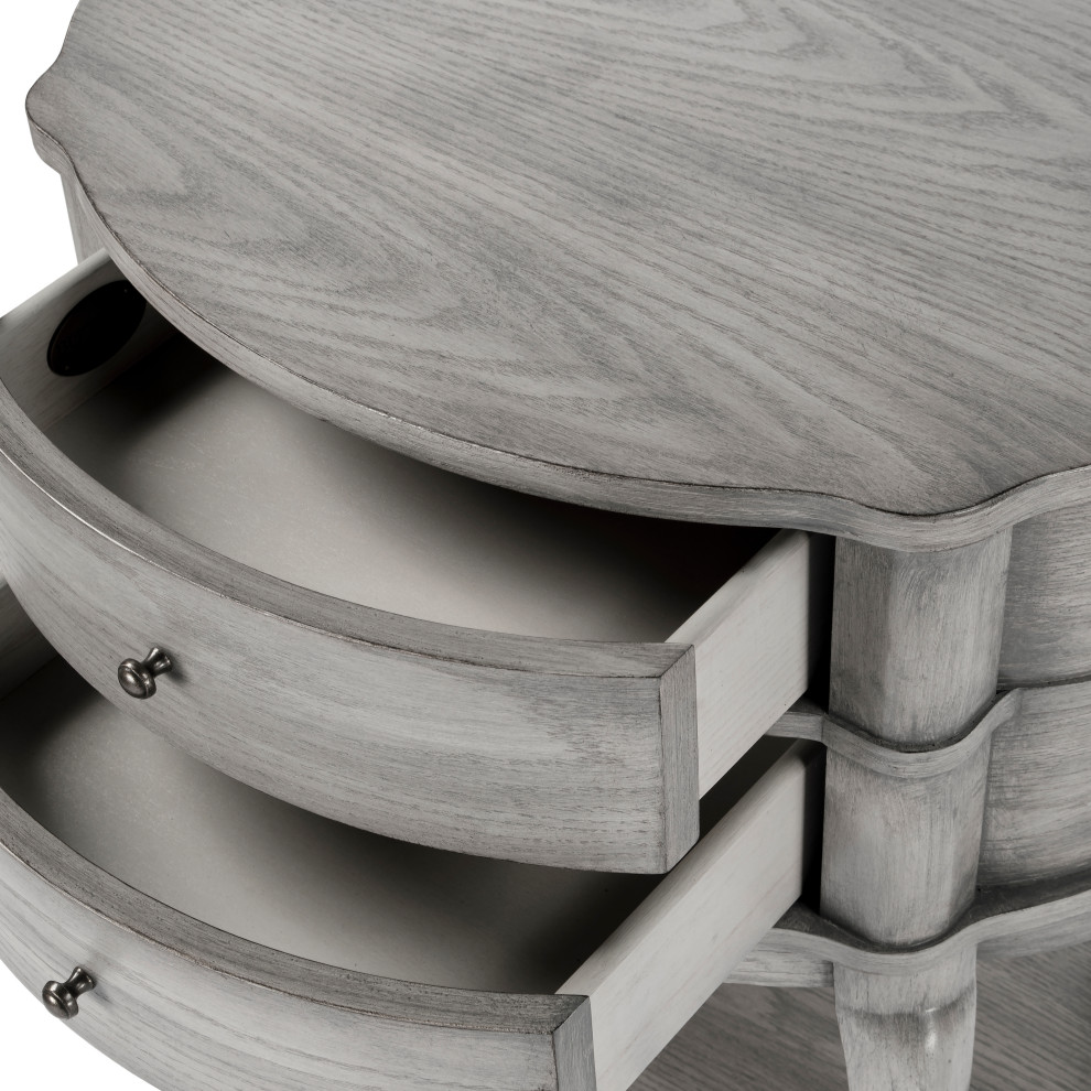 Jarvis Oval 2 Drawer Side Table   Farmhouse   Side Tables And End Tables   by HedgeApple  Houzz