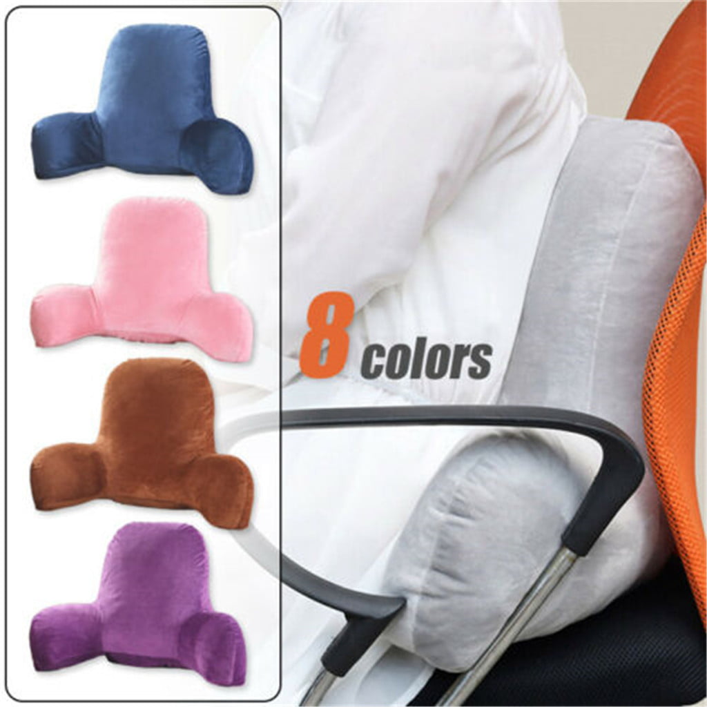 Puntoco Special Offers Clearance Plush Big Backrest Reading Rest Pillow Lumbar Support Chair Cushion with Arms Hot Pink