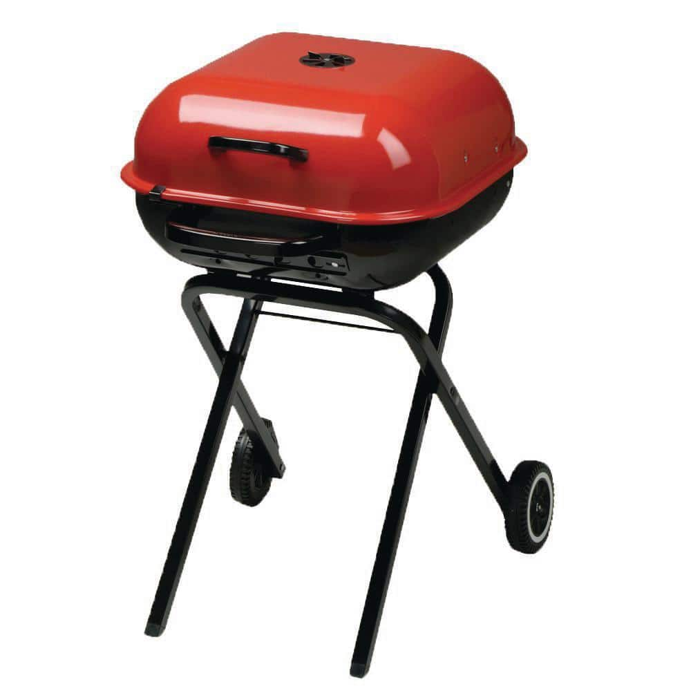 Americana Walk-A-Bout Portable Red Charcoal Grill