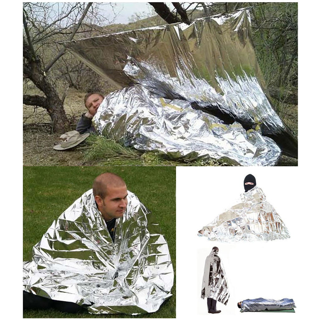 Pacnp Outdoor Emergency Tent Blanket Sleeping Bag Survival Reflective Shelter Camping