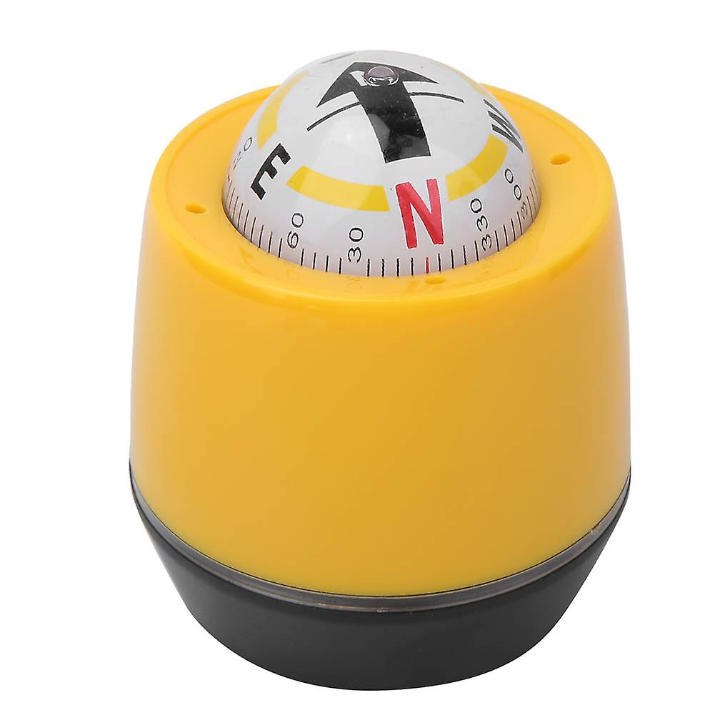 Pvc Portable Vehicle Car 360rotating Compass Guide Ball Outdoor Navigation Tools(yellow)