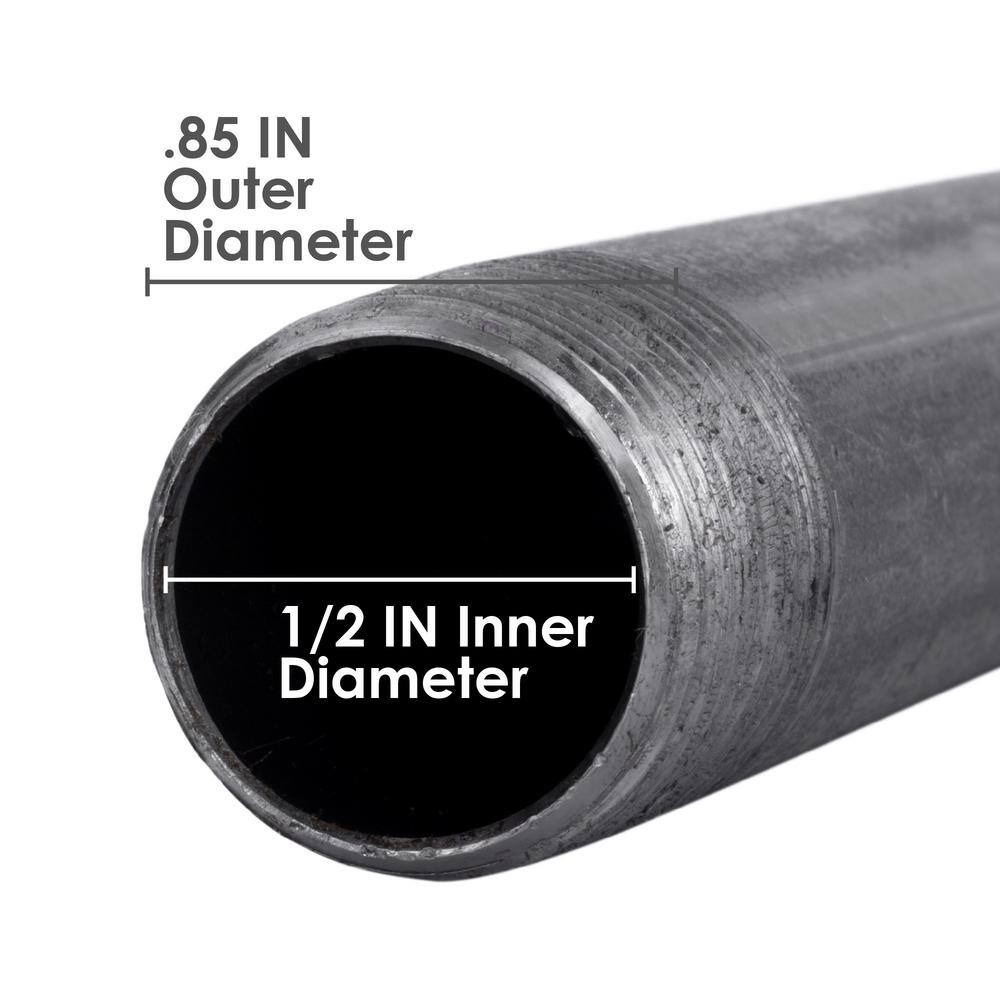 STZ 12 in. x 4 ft. Black Steel Schedule 40 Cut Pipe 306 12X48