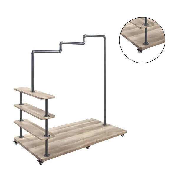 Clothing Rack in Oak and Sandy Gray - - 35722867