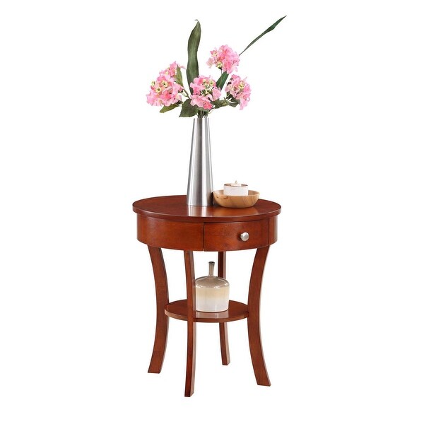 Copper Grove Round End Table with Drawer