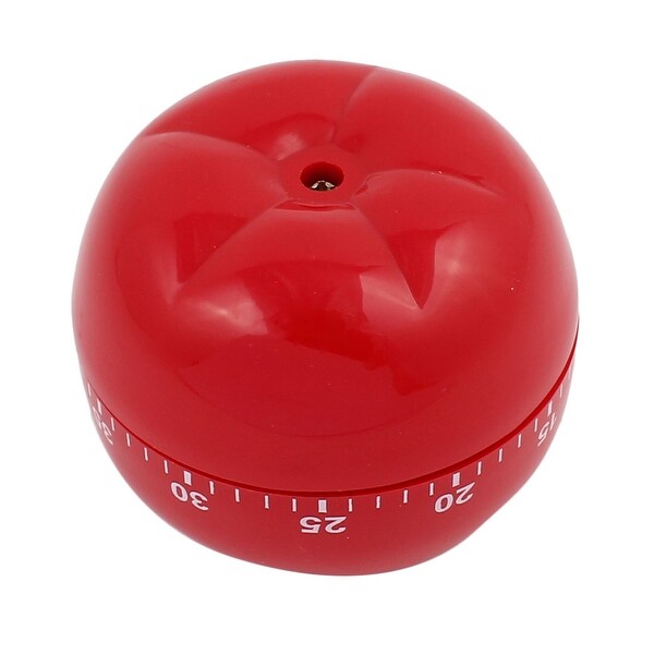 2Pcs 2.8x2.8x2.2-Inch 60 Minutes Mechanical Kitchen Tomato Timers Plastic - Red