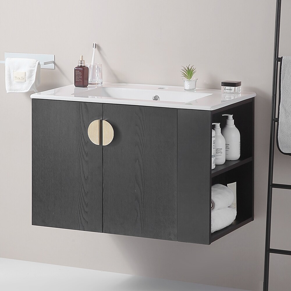 Bathroom Vanity with Sink and two Doors Cabinet  Excluding Faucets