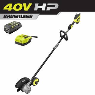 RYOBI 40V HP Brushless Stick Lawn Edger with 4.0 Ah Battery and Charger RY40780