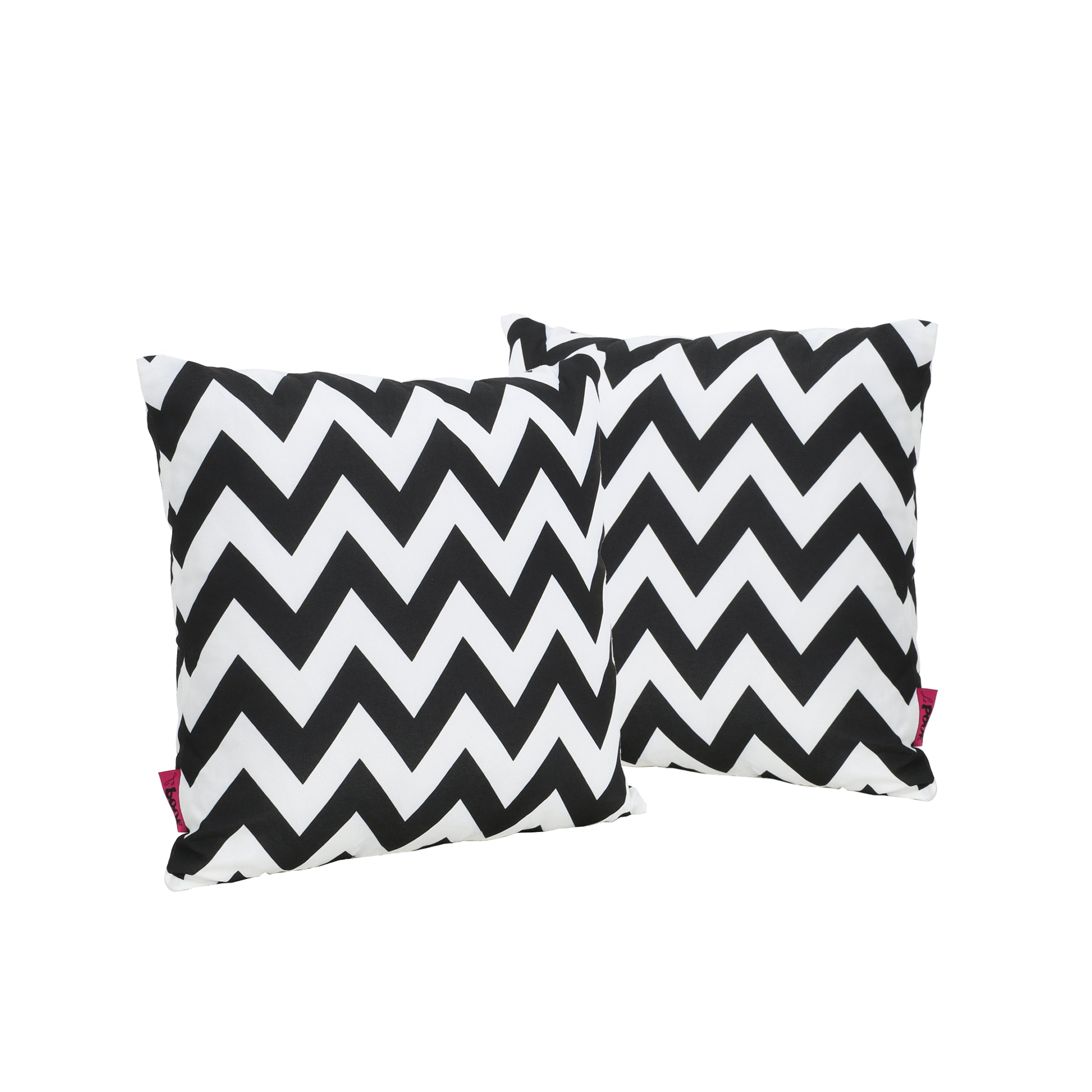 Ernest Indoor Zig Zag Striped Water Resistant Square Throw Pillows (Set of 2)