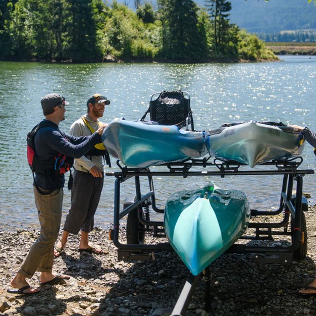 Yakima Bigcatch Kayak Fishing Boat Saddles For Roof Racks And Trailers With Heavy duty Straps Bow And Stern Tie downs Black