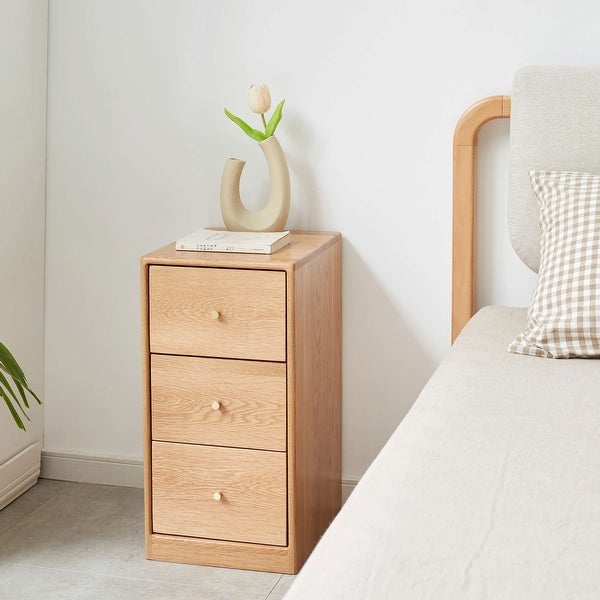 Solid Oak Bedside Table Storage Cabinet