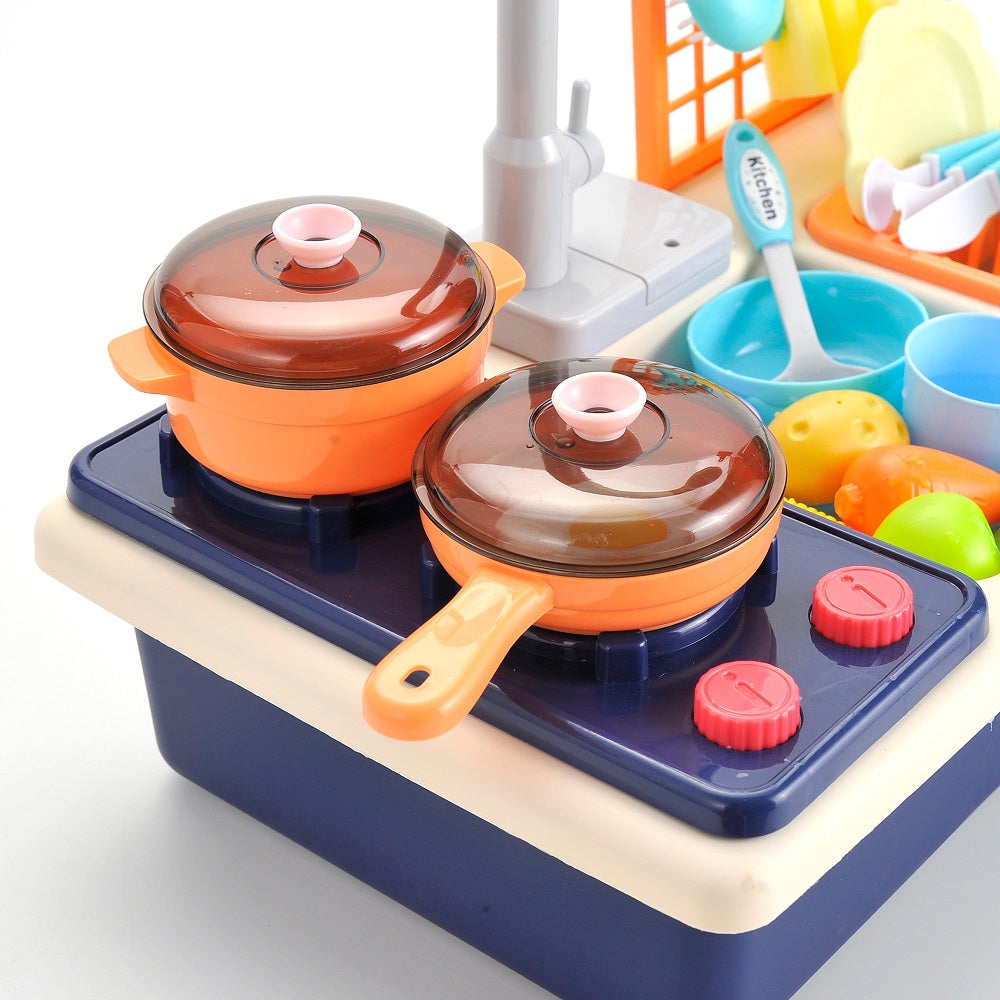 Joyabit Pretend Play Kitchen Sink Toys with Utensils Tableware Accessories for Kids Toddlers