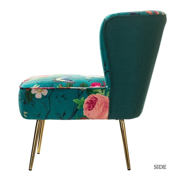 Side Chair with Metal Base， thick Foam Padded Seat and Backrest for Bedroom and Living Room