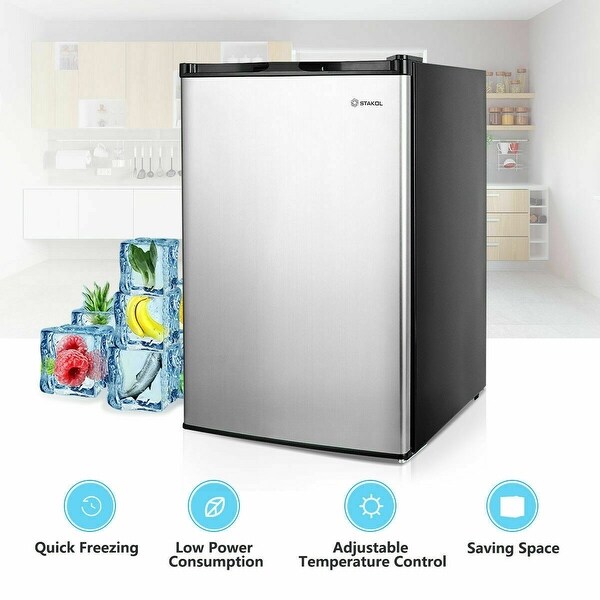 3 cu.ft. Compact Upright Freezer with Stainless Steel Door - 20.5